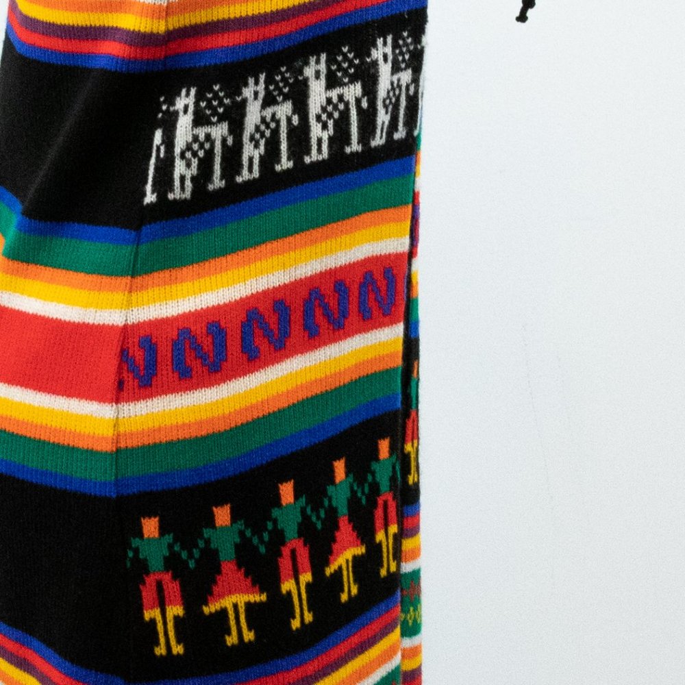 Vintage 70s S Spanish Style Rainbow Sweater Duster - Picture 2 of 9